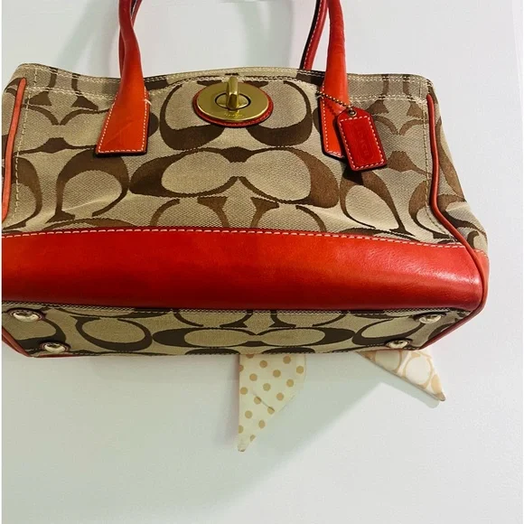 Coach Signature Leather Handbag - Picture 5 of 5